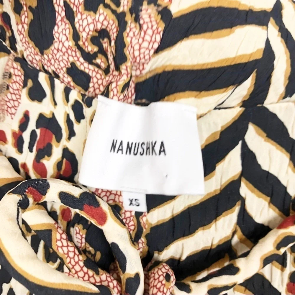 Nanushka Luma Pleated Printed Pants in Grannimal Leopard Casual Cropped - Picture 5 of 6